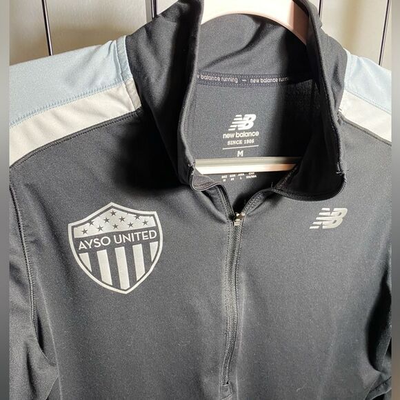 New Balance Black and Blue half zip Sweatshirt - Picture 2 of 7